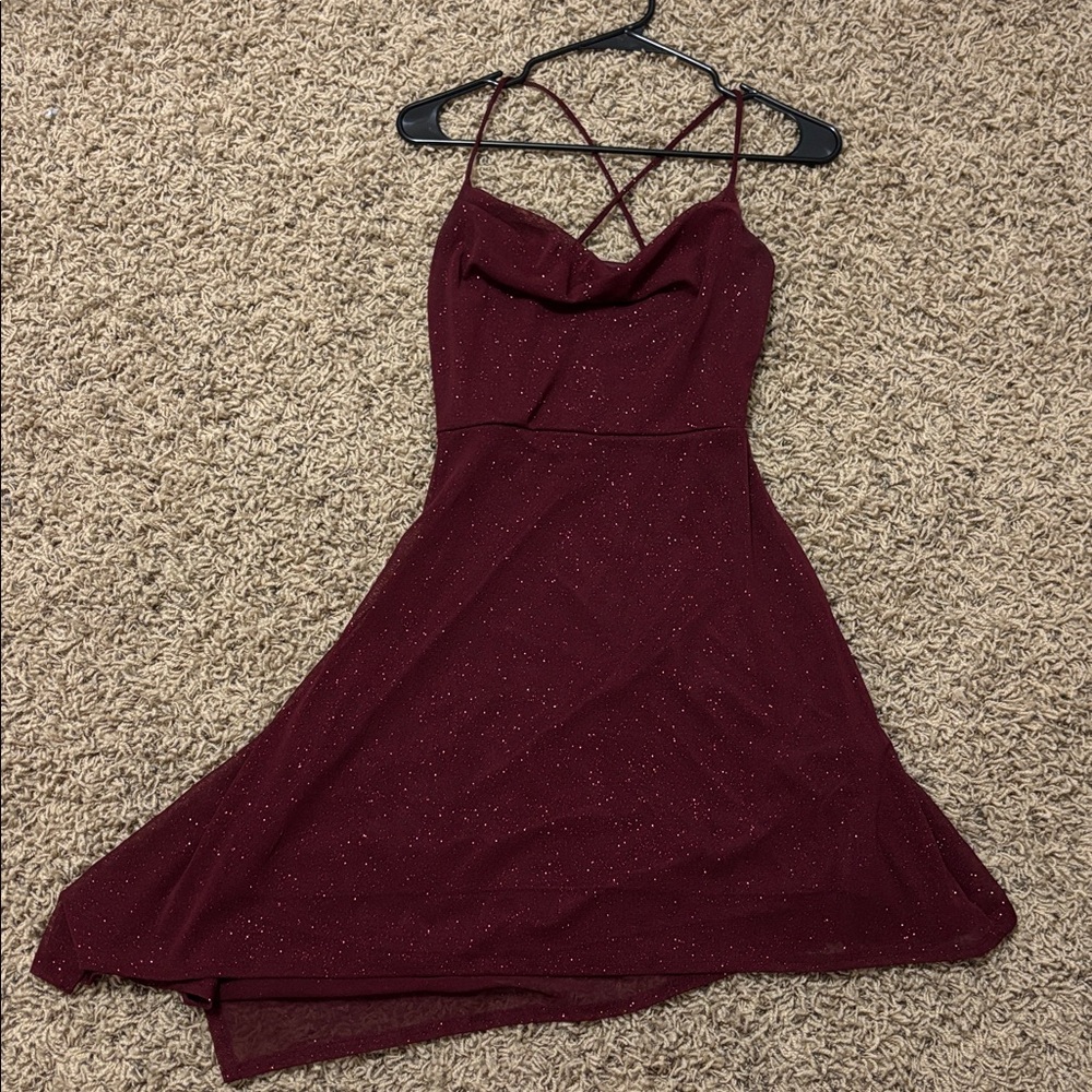 Windsor Burgundy Glitter Strappy Dress